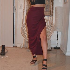 Maroon Maxi Skirt